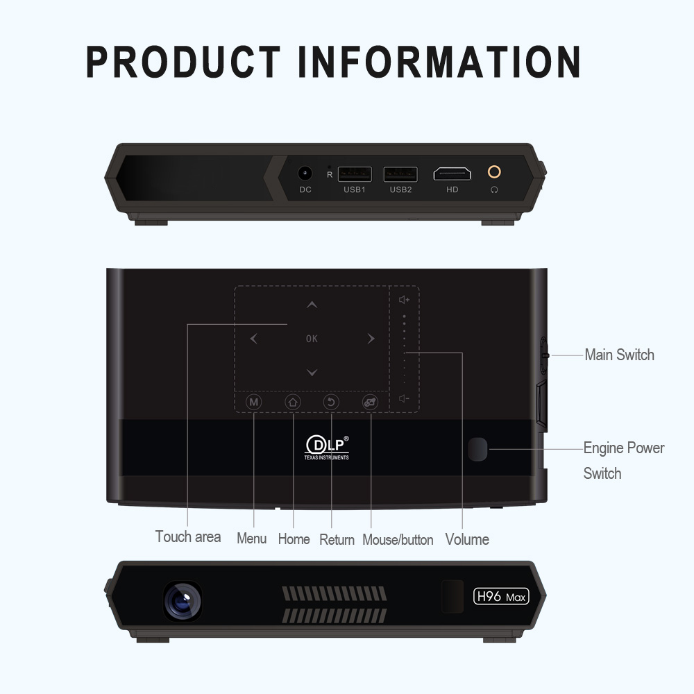 Product Description Display Technologydlp 0 2 Inch Dmd Technology Light Enginergb Led Resolution854x480 Brightness150lm Aspect Ratio16 09 Effective Focal Length6 5 Mm Focusingmanual Focus In S